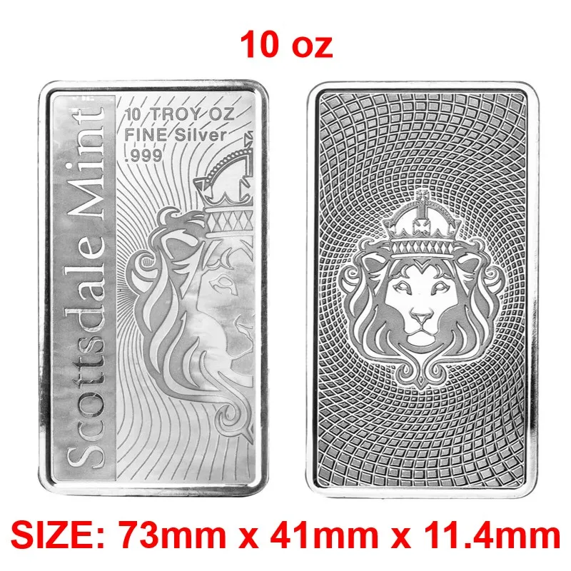 Replica 10 oz Scottsdale Vortex Silver Bar USA 10 oz Silver Bar Zinklegering Verzilverd Bullion Craft Gifts