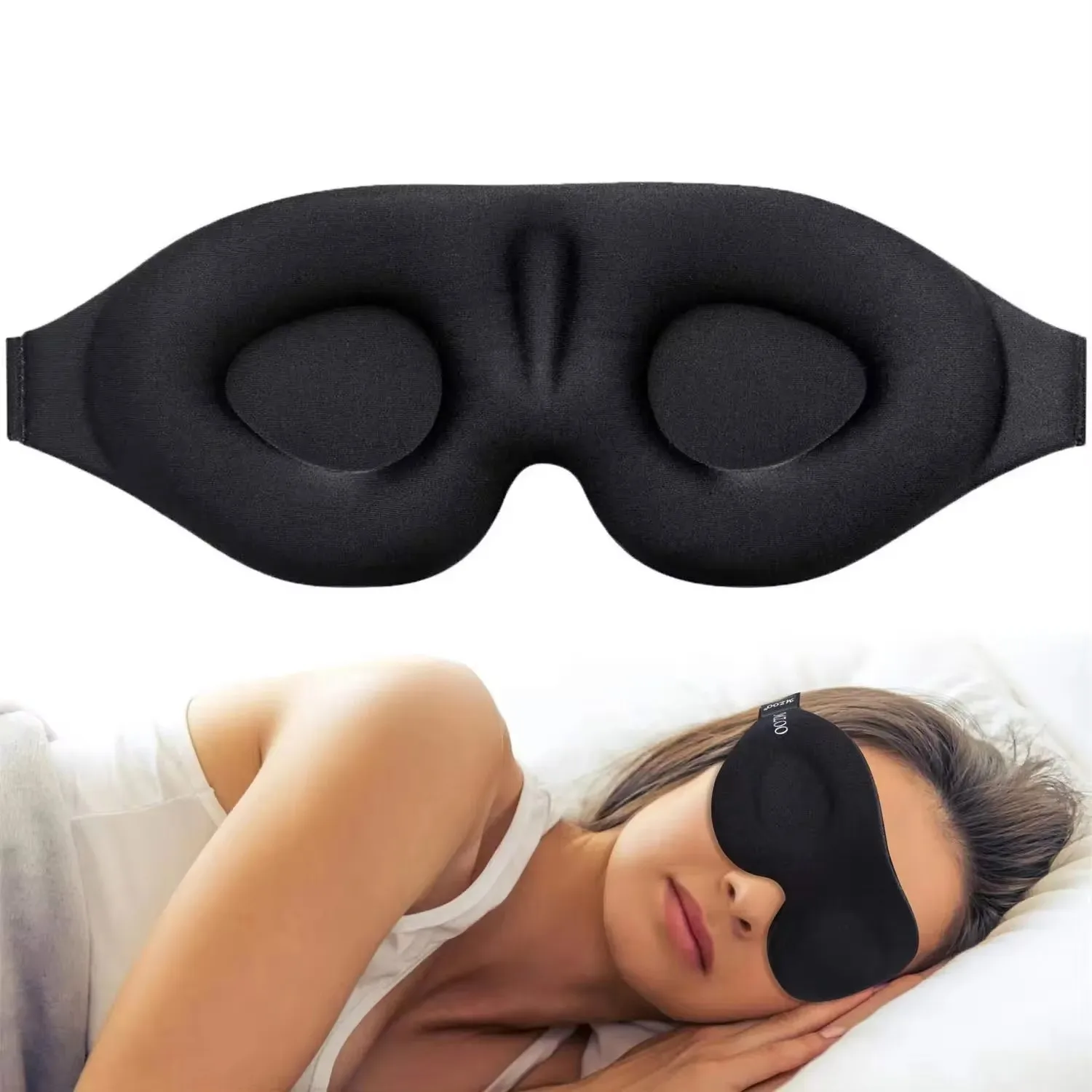 3D Eye Mask Adjustable Suitable for Men and Women with No Pressure on the Eyes Breathable and Light Blocking Eye Mask Black