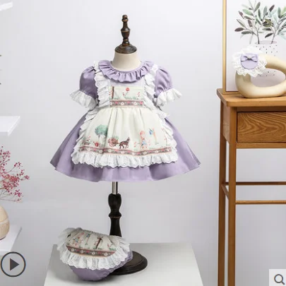 Spring Spanish Princess Dress Suit Girl Dress Court Children Lolita Dress Kids Dresses for Girls Eid Dress Toddler Girl Dresses