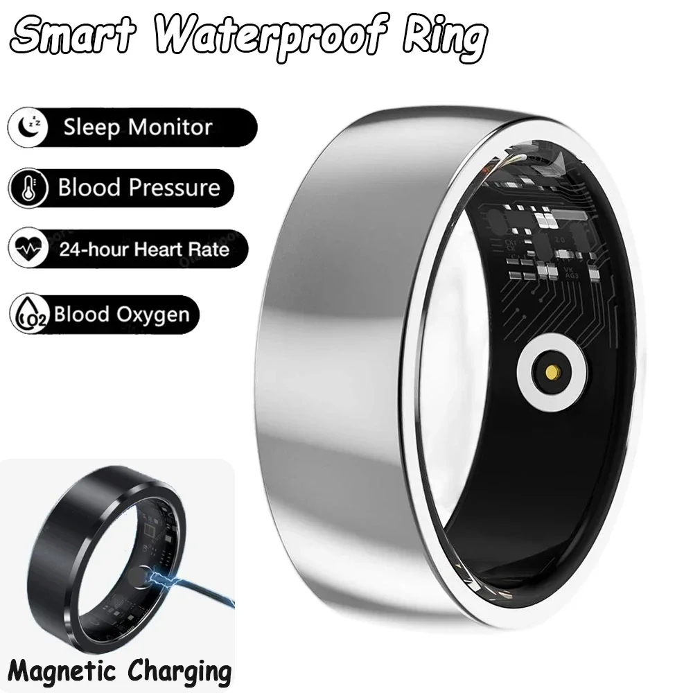 2024 anneau intelligent santé fréquence cardiaque sang oxygène moniteur de sommeil Sport étanche IP68 contrôle intelligent Photo pour homme femme Smartring