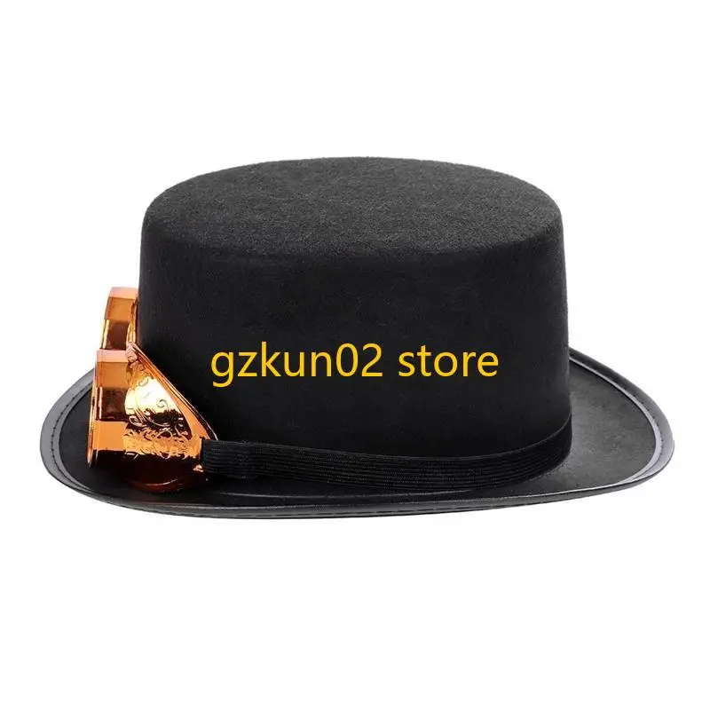 KXRB Steampunk Men Hat Gay Top Hat Steampunk Top Hat Black Halloween Top Hat Carnival