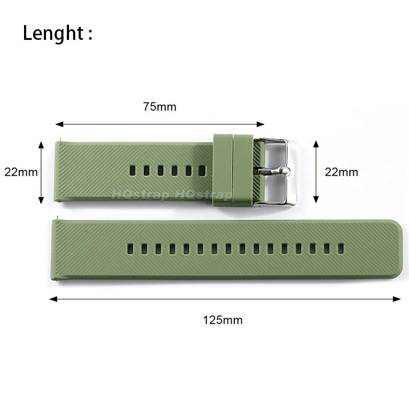 18 ミリメートル 19 ミリメートル 20 ミリメートル 21 ミリメートル 22 ミリメートルシリコン時計バンドゴム防水ストラップクイックリリース交換ブレスレットスポーツソフトリストバンド