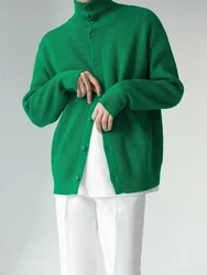 Man Clothes Coat Collared Jacket Knitted Sweaters for Men Cardigan Beige Best Selling Products 2025 Trend Korean Autumn Fashion