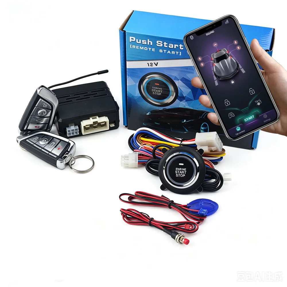 Bluetooth APP Car Keyless Entry System Remote Engine Start Stop Anti Theft Lock Central Lock Kit Support 12V Car