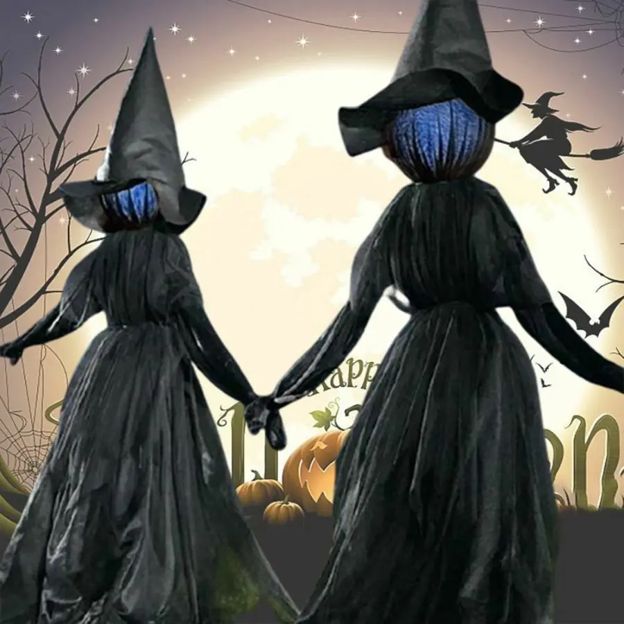 

Halloween Decorations Outdoor, Colourful Glowing Witches with Stakes, Scary Standing Witch Decor for Home Garden Yard Lawn Party