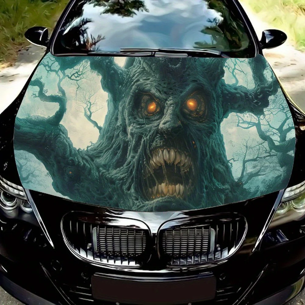 

Dark Tree Monster PVC Car Vinyl Wraps, Self-Adhesive Waterproof Car Hood Decal Sticker, Car Decoration Protection Stickers for T