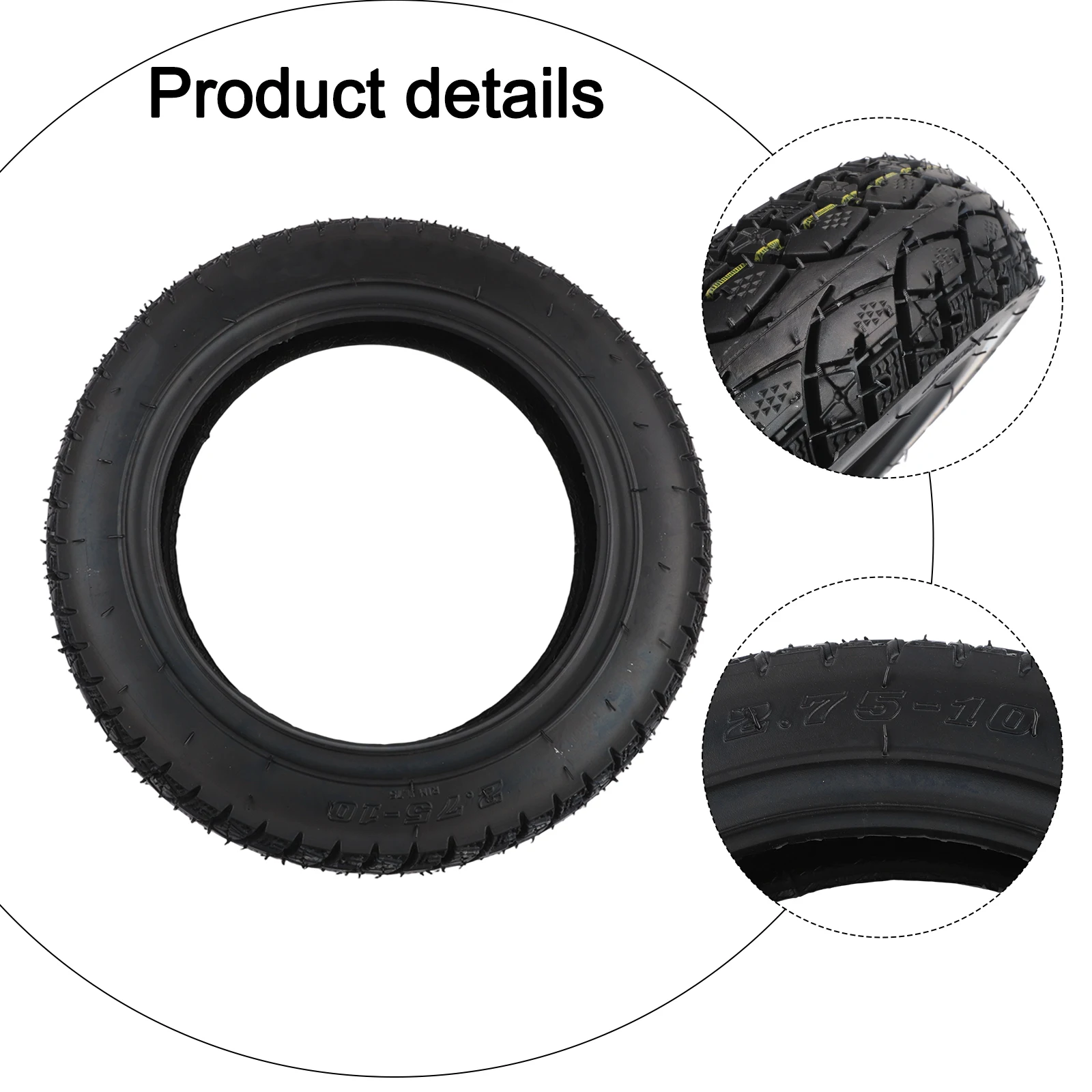 14 Inch 2.75-10 Bike Tubeless Tyre Front Rear Mini-Moto Dirt 14x2.75 Vacuum Tire For E-Bike Puncture Resistant Tire    New