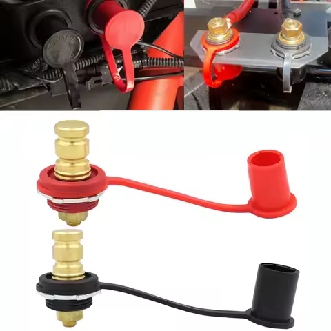 250A 12V Battery Charger Post 3/8" Stud Remote Battery Terminals with Cap M10 Battery Jump Post for Auto Truck Boat ATV