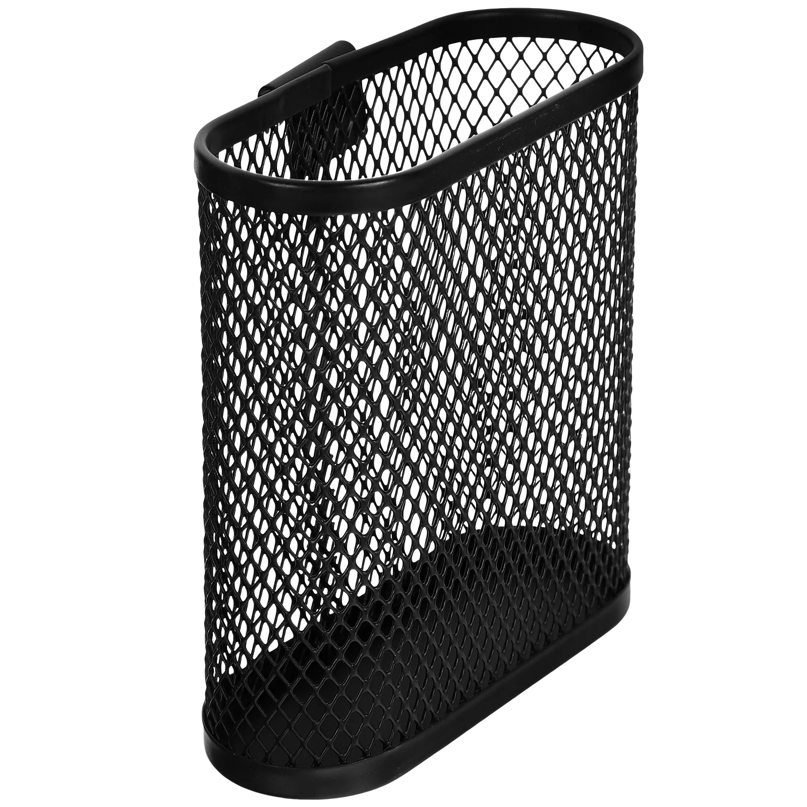 

1pc Semi-circular Metal Pen Holder Desk Organizer Storage Pencil Pot Large Capacity Stationery Display Stand Non-slip Base Easy