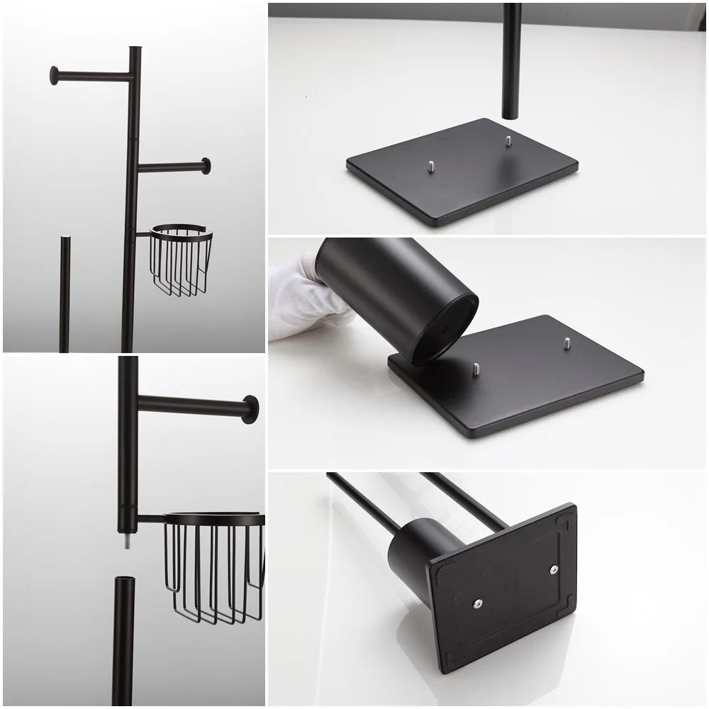 Imagem -04 - Standing Toilet Paper Holder com Armazenamento Suporte de Tecido para Banheiro