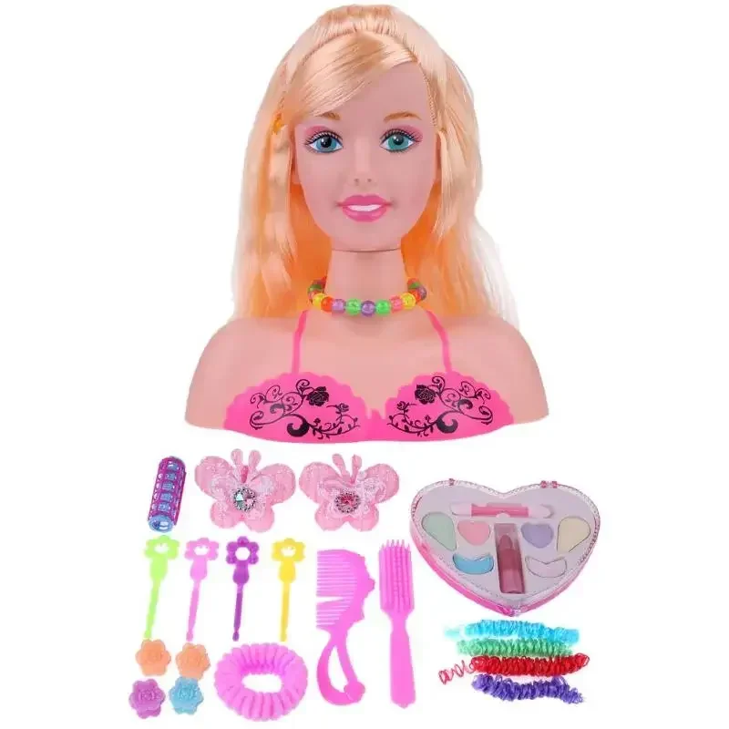 

Fun Half Body Makeup Hairstyle Doll Mannequin Head Pretend Play Toys For Children Princess Dressing Learning Beautiful Girls Toy