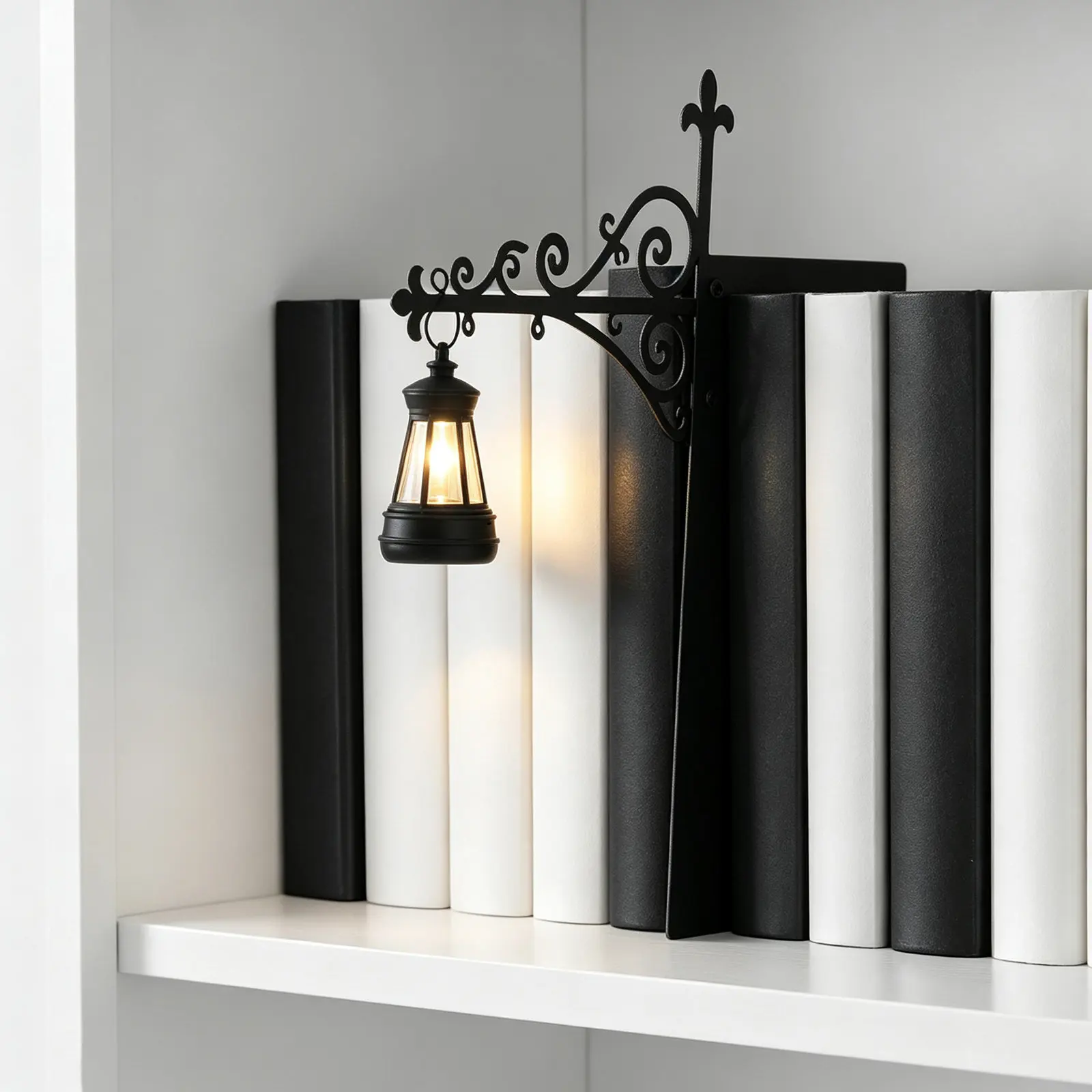 Vintage Resin Mini Bookshelf Lamp Tiny Decorative Wall Light Reading Corner Lamp LED Miniature Library Wall Light