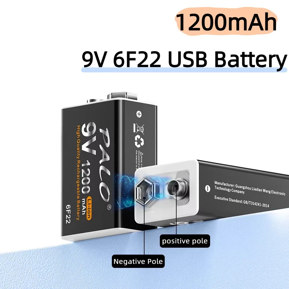 PALO 9V akumulator 1200mAh 6F22 Micro USB 9v litowo-jonowe baterie litowe do multimetru mikrofon zabawka pilot KTV