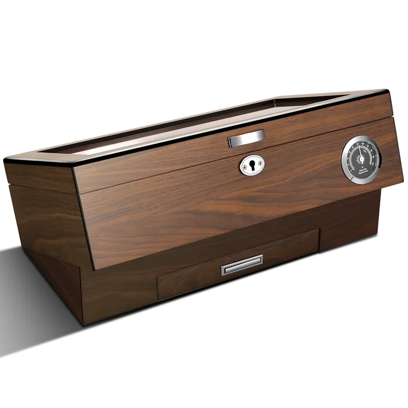 CIGARLOONG Handmade Wooden CLA-21LB2 Display Box Large Capacity Classic Case Eggplant Dragon for Alcohol Cedar Wood Moisturizer