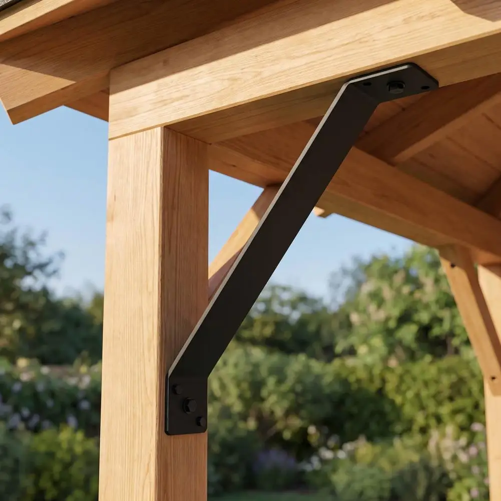 Style Beam Brace 45 Degree Angle Bracket 4pcs Heavy Duty 45-degree Angle Support Brackets Rust Resistant Steel Frame for Pergola