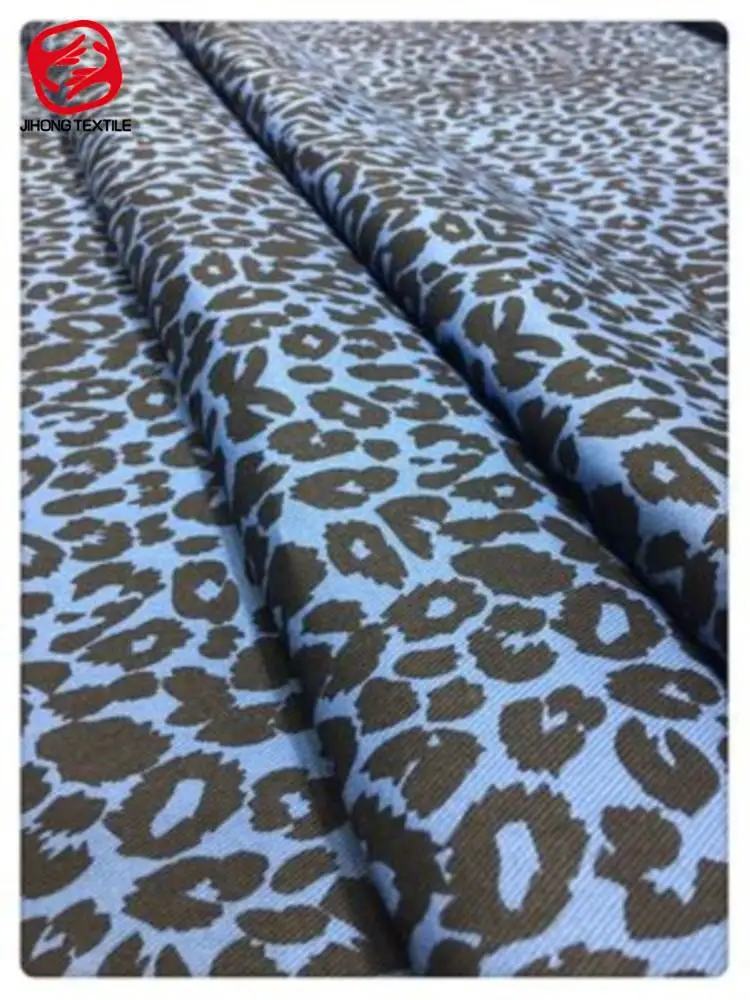 Leopard Print Denim Fabric For Clothes Coat Dress Jacket Bag Hip Skirt Fabric Per Meter DIY Shoes Handicraft Needlework Material