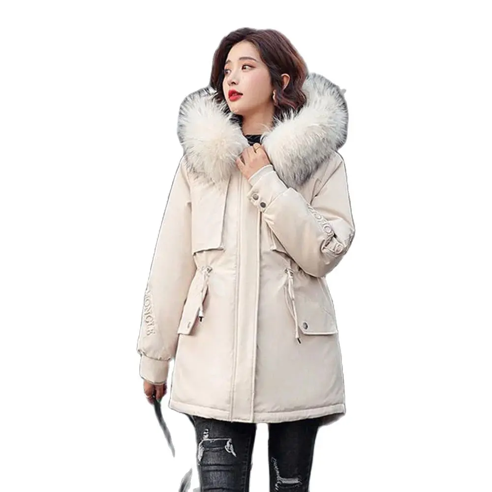 One Dress And Three Wearing College Style  Imitation Rabbit Fur Coat Korean Students Detachable Down Cotton-padded Jacket With.