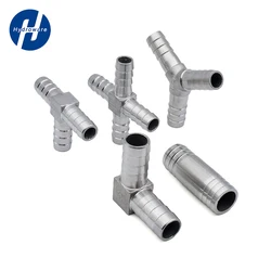 6 8 10 12 13 14 15mm 16mm 19mm 20mm 25mm Hose Barb 304 Stainless Steel T L Y Type Cross 2 3 4 Ways Hosetail Splitter  Water Gas