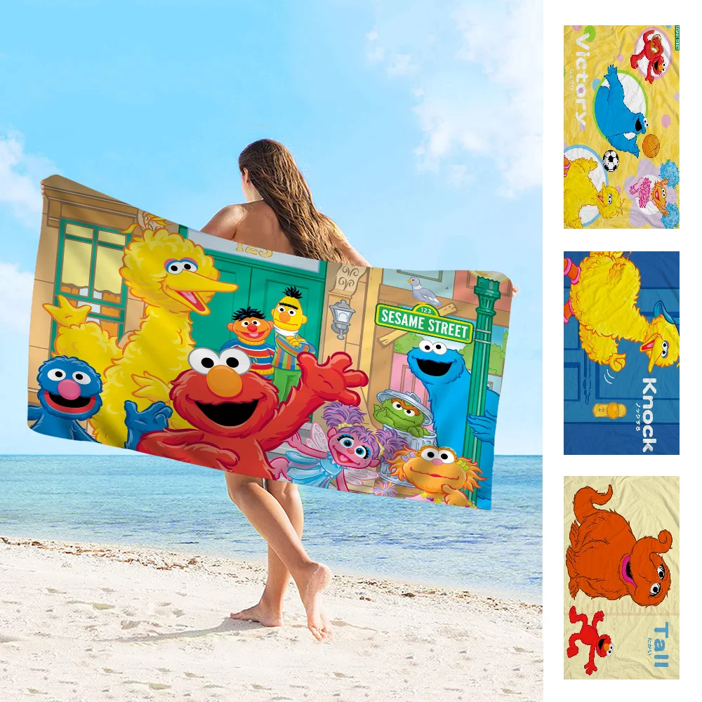 Cute Cookies Sesame Street Towel Microfiber Beach Towel Absorbent Quick dry Soft Yoga Swimming Resort Mountain Climbing Towel