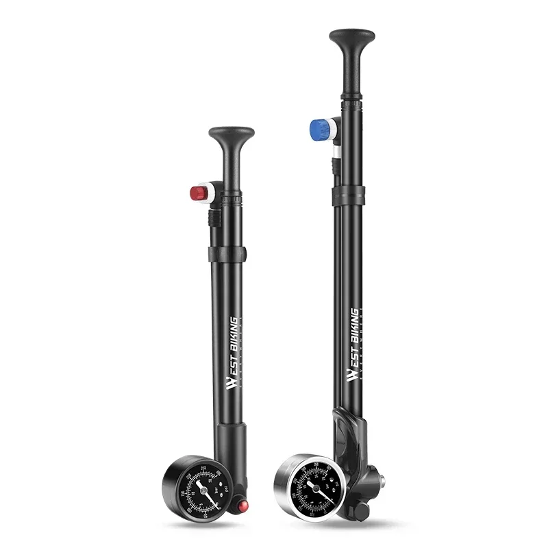AliExpress West Biking WEST BIKING MTB Fork Pump With Pressure Gauge 300/400 PSI High Pressure Moutain Bike Shock Pump Manual Air Pump Scharder Hose