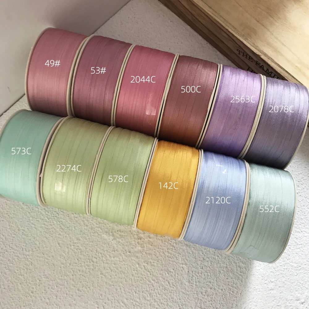 100% pure silk ribbon, thin taffeta, solid color, for embroidery designs,soft hand feel,free shipping, 4mm, 10MTS/Roll