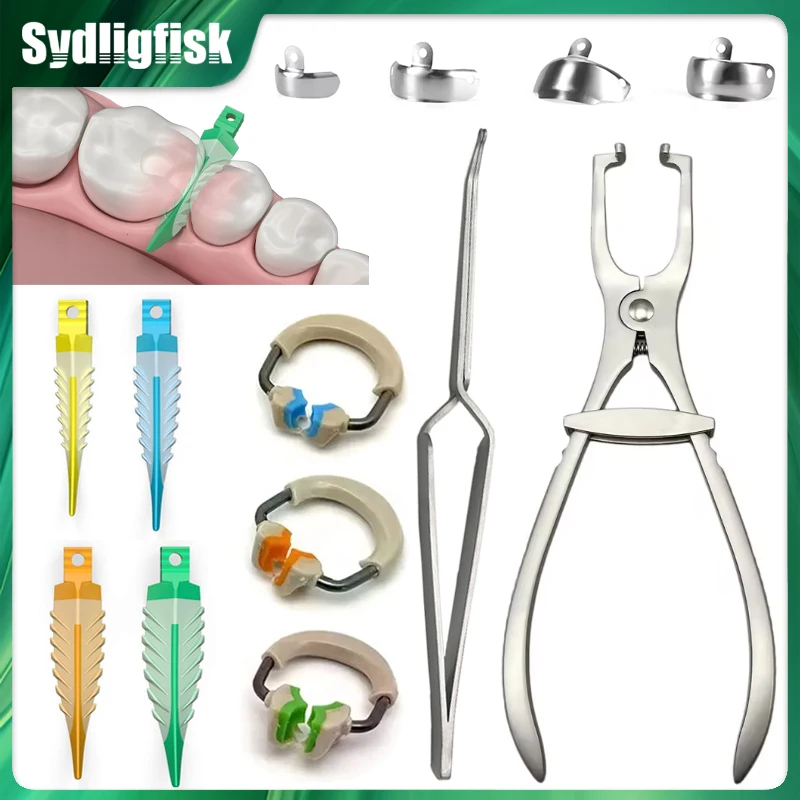 Dental Matrix Bands NITI Clamping Ring Sectional Matrix System Interdental Adaptive Composite Wedges Tweezer Matrix Ring Pliers