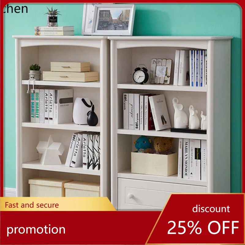 ZML Solid Wood Storage Cabinet Floor-standing Shelf Household Wall-mounted Miscellaneous Storage Bay Window Cabinet