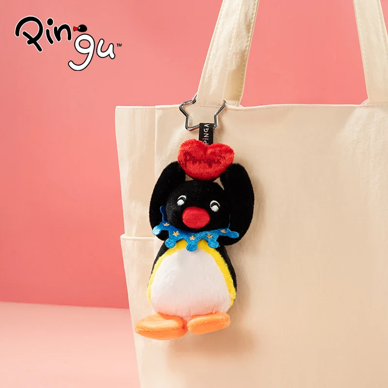 Pingu-Llavero de peluche de la serie bendición de pingüino auténtico, regalo de cumpleaños para niñas, ambiente festivo Kawaii, se puede colgar en bolsas