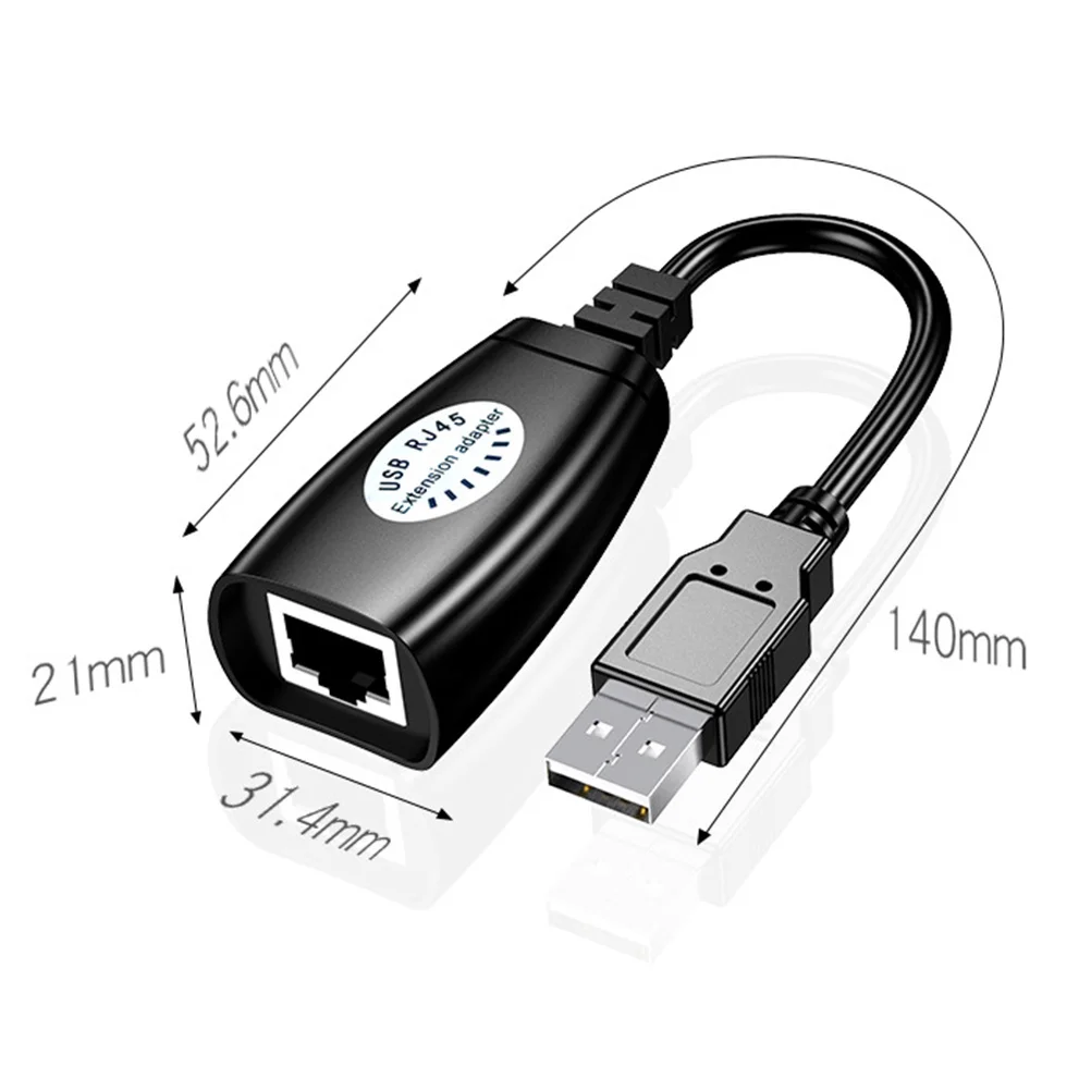 

Usb Cable Extender Network Line Adapter High Speed Lightweight Durable For Mouse Keyboard Printer Phone Camera Ethernet