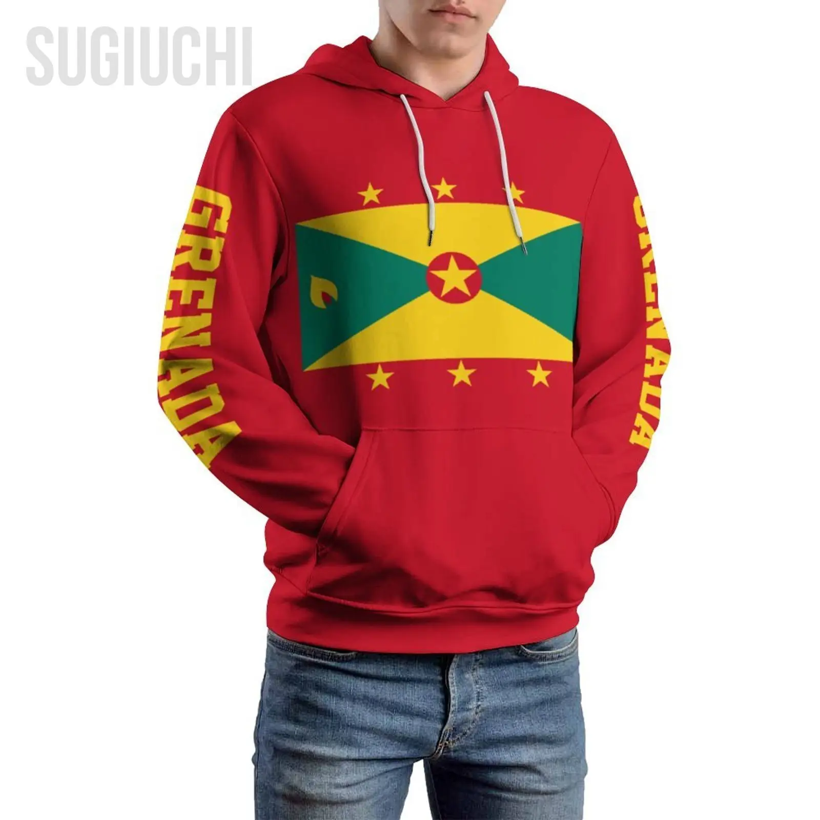

Unisex 3D Hoodie Grenada Flag Men Women Polyester Harajuku Sweatshirt Pullover Hoodies Casual Cool