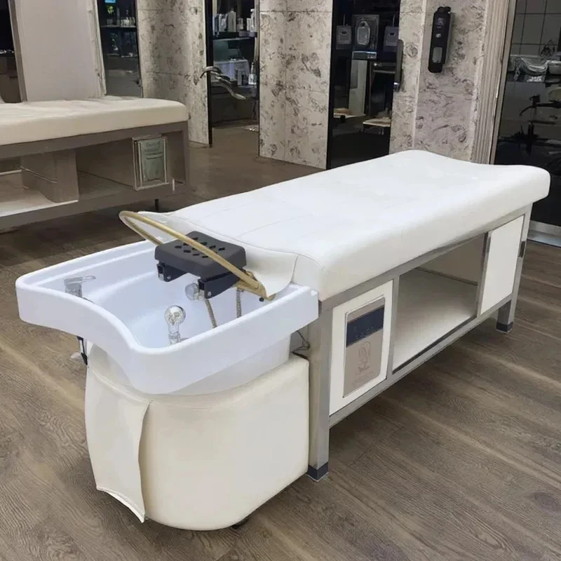 

Salon Full Lying Japanese Thai Head Spa Shampoo Bed Water Circulation Hair Treatment Synthetic Leather for Barber Shop