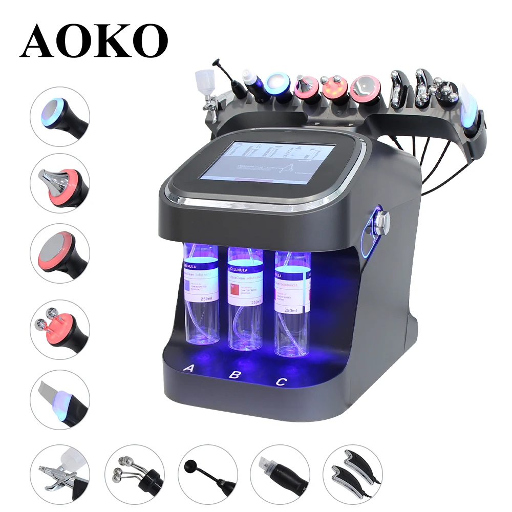 10-in-1-Wasserstoff-Sauerstoff-Kleinblasenmaschine für das Gesicht, Tiefenreinigung, Akne, Poren, Mitesserentfernung, Hautstraffung, Hydro-Dermabrasion