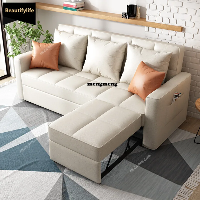 Sofa bed dual-purpose multi-functional foldable living room retractable small apartment technology cloth D80