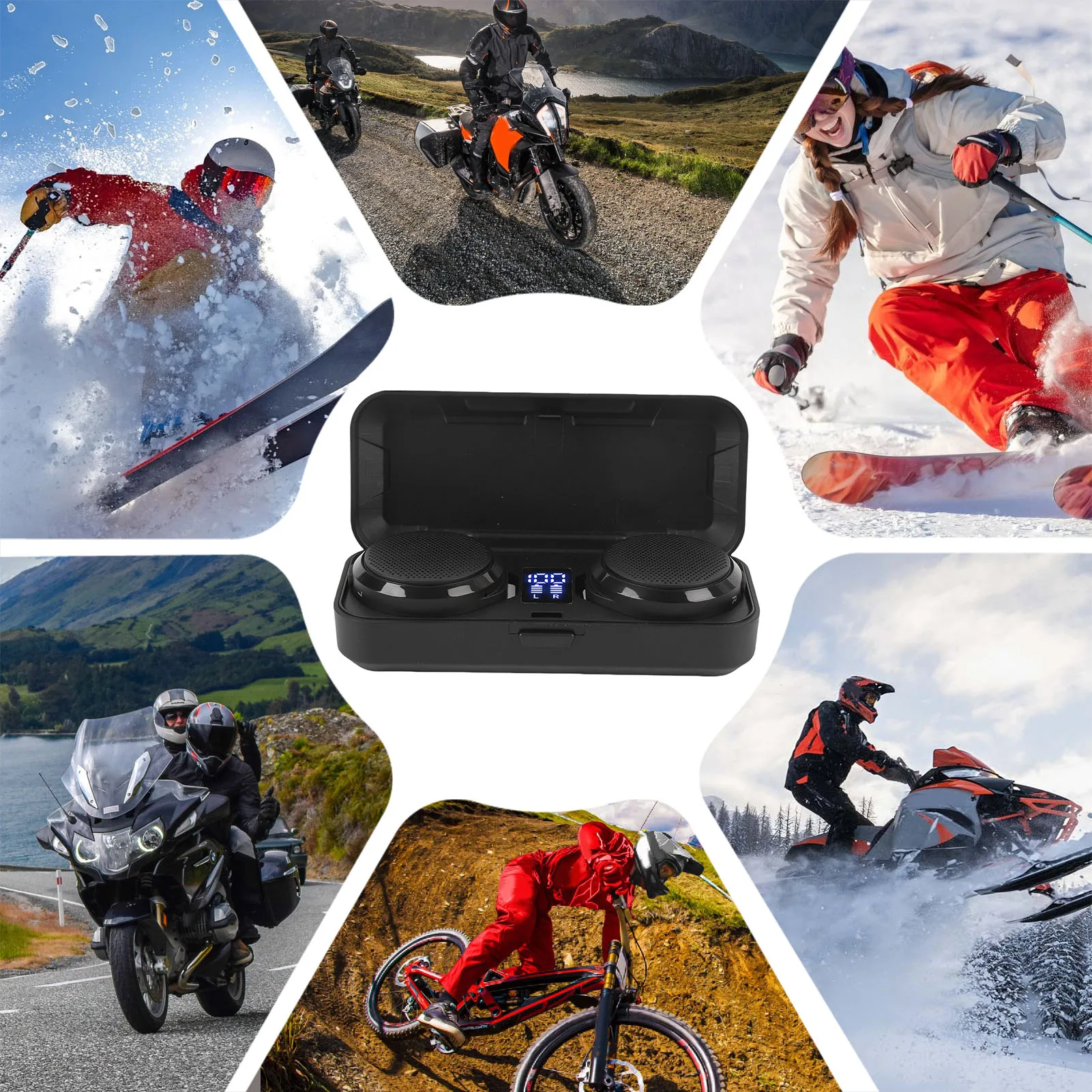 

Мотоциклетный шлем, динамики, мотоциклетная Bluetooth-гарнитура, Hi-Fi звук, стабильное соединение для занятий спортом на открытом воздухе, катания на лыжах, альпинизма