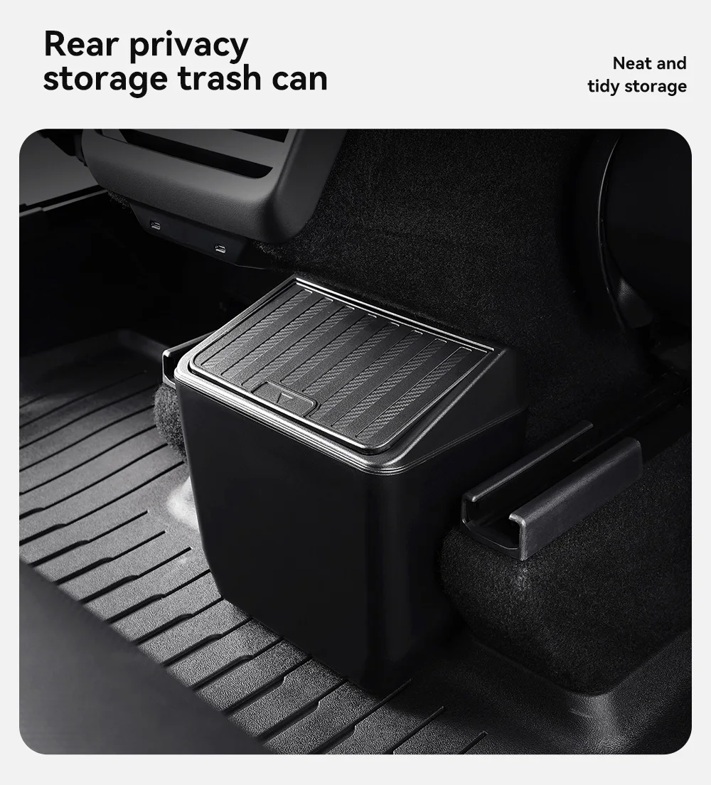 YZ Für Tesla New Model Y Juniper 3 Highland 2025 2026 Hinterer Aufbewahrungsbox mit Deckel, Mülleimer, Mittelkonsolen-Organizer, Zubehör – Detail 3