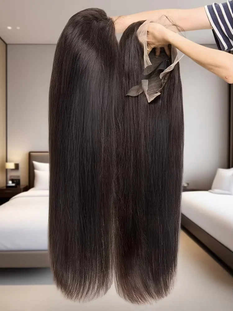 250 Density 40 Inch Bone Straight Human Hair Lace Frontal Wigs 13x4 HD Lace Front Human Hair Wigs PrePlucked For Women