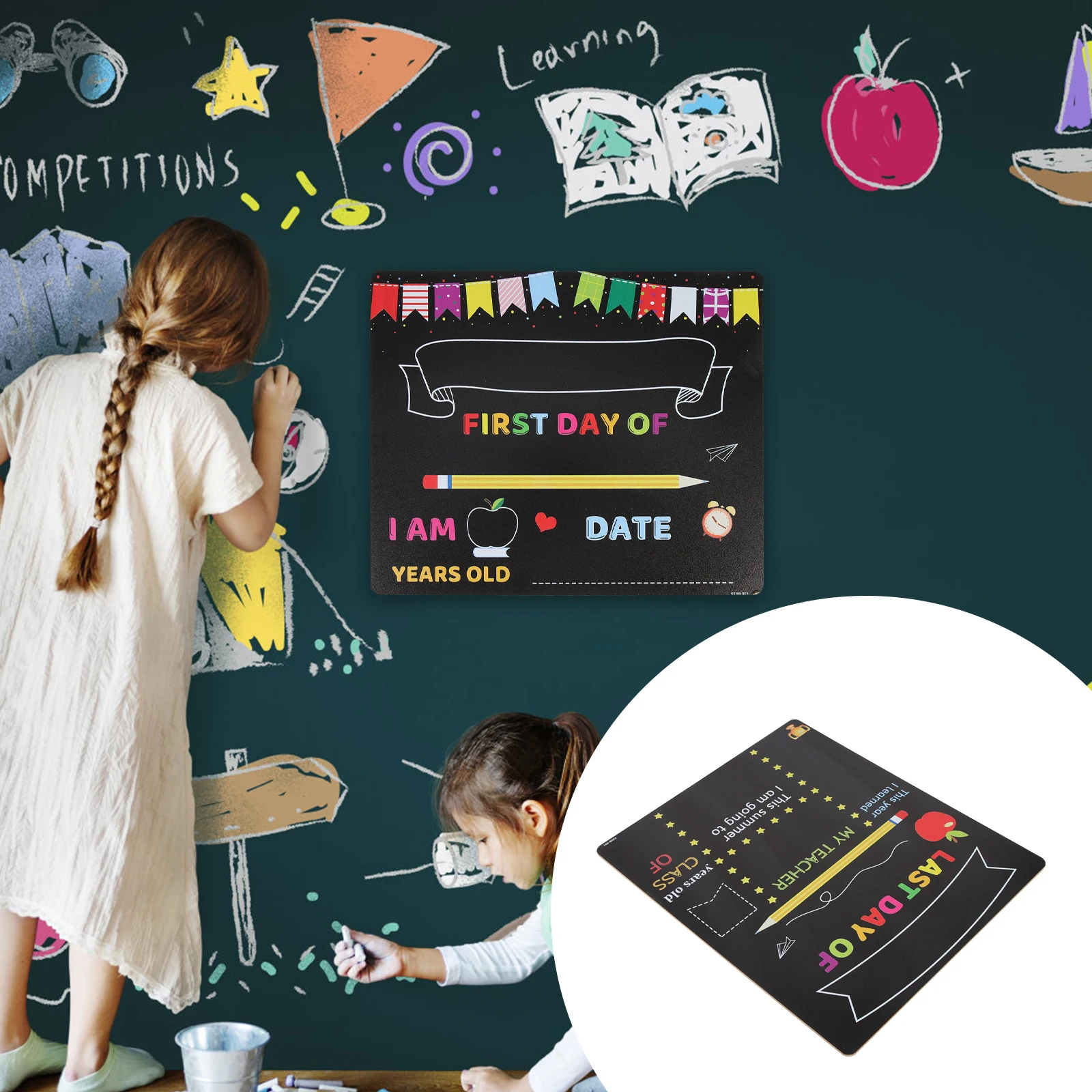 Erasable Chalk Multi-Function Board For Kids Children Chalkboard Accessories Mini Message Board Smooth Edges Back