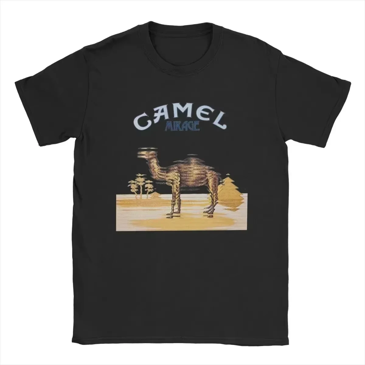 T-shirt rétro en coton vintage avec motif Camel Cigarettes, manches courtes, décontracté, streetwear, coupe oversize, pour femmes et hommes, Motosport