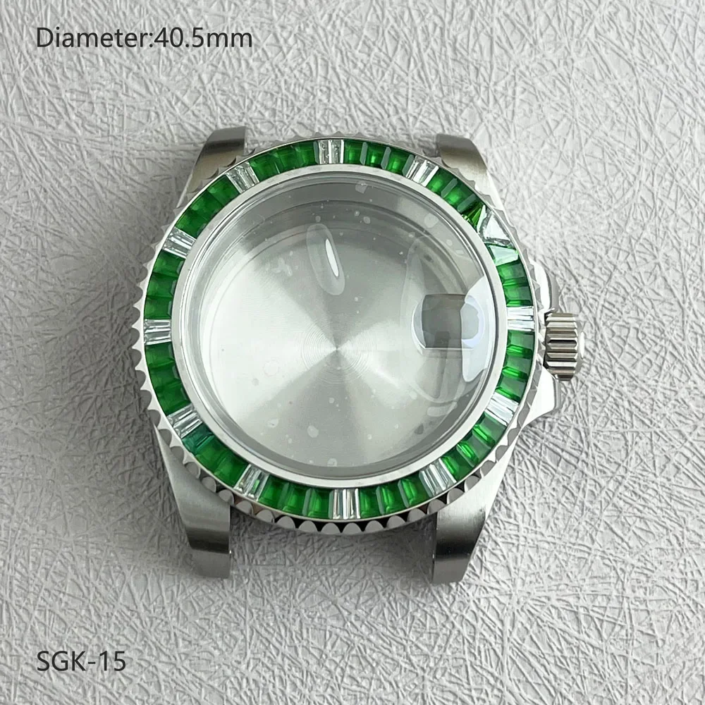 Quadrante NH35 da 28,5 mm verde blu diamante artificiale quadrante arabo Lancette arcobaleno per orologi con movimento automatico NH35 logo personalizzato