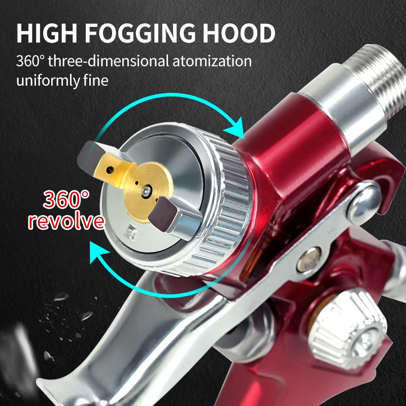 H-2000 HVLP Mini Paint Spray Gun 0.5mm/1.0mm Nozzle Professional Airbrush Spray Gun Automotive Furniture Coating