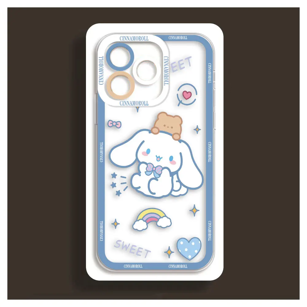 Konijn Cinnamoroll Clear Case Voor Samsung Galaxy A03 A04 A05 A 05S A11 S20 S21 S22 S23 S24 Fe Plus Ultra 5G Case Funda