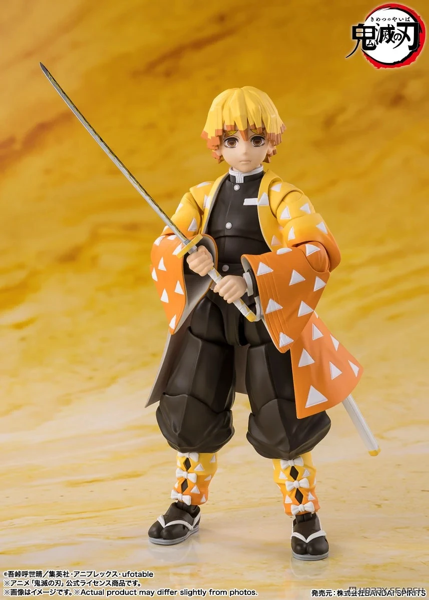 Na Stanie Bandai Demon Slayer S.H.Figuarts SHF Zenitsu Agatsuma Tanjiro Kamado Akaza Anime Figurki Akcji Zabawki Modele PVC Prezenty