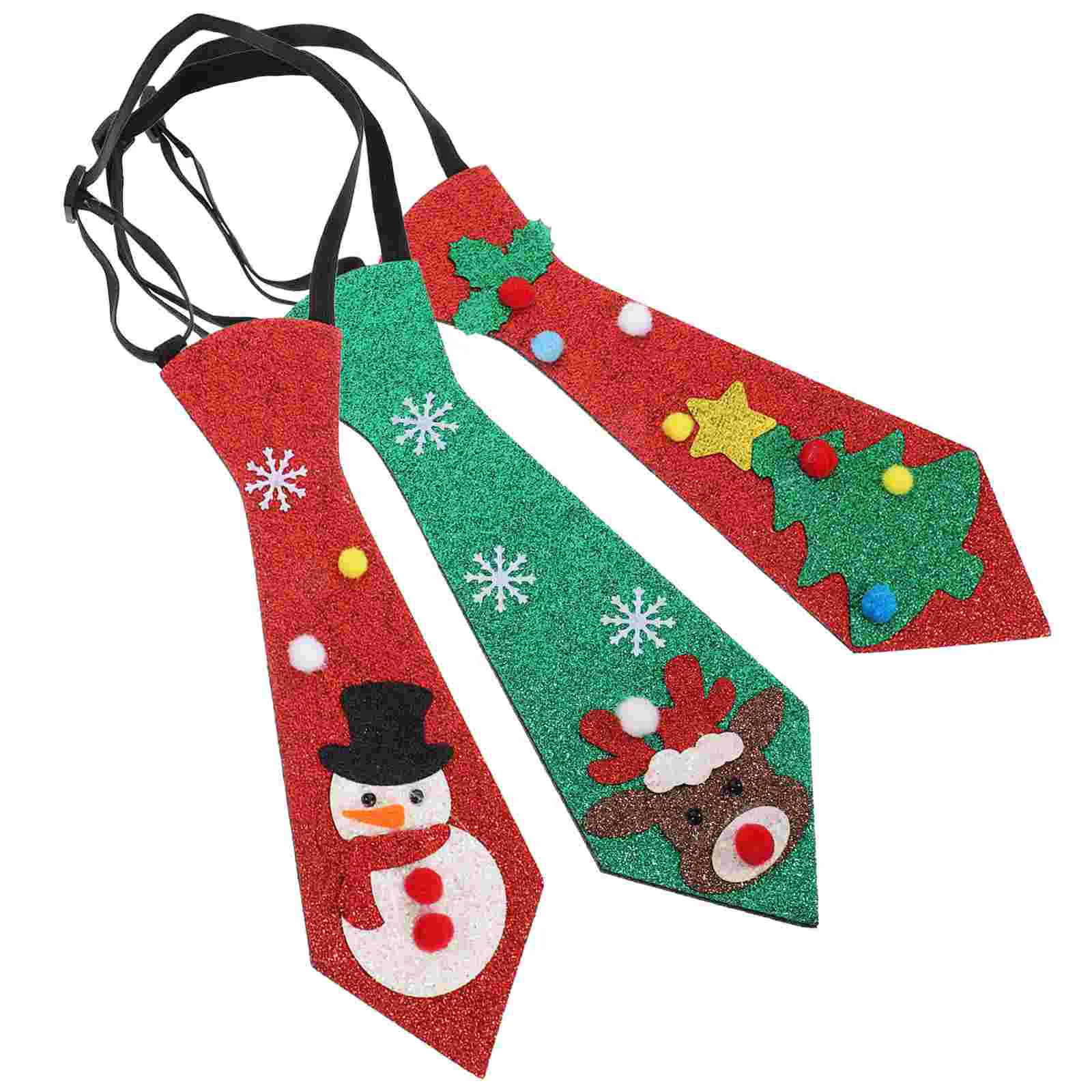 3 uds decoraciones navideñas corbata de fieltro corbata de fiesta para Cosplay corbatas divertidas hombres Navidad hombre