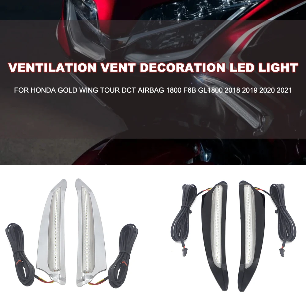 

Motorcycle Front Lighted Vent Trim LED Turn Signal Kit For HONDA Gold Wing Tour DCT Airbag 1800 F6B GL1800 2018 2019 2020 2021