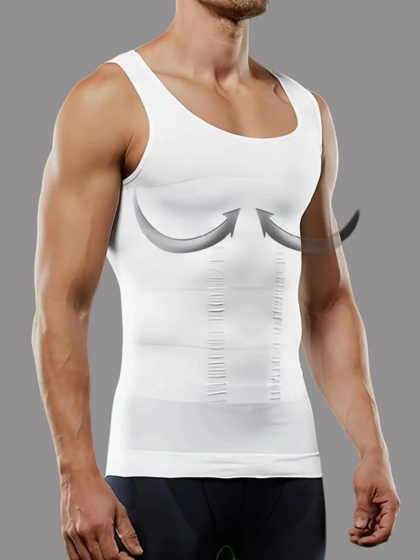 Men's Shaping Solid Color Tank Top,Comfortable Compression Shirt, Shaping Sleeveless Shirts for Men Build A Toned Body