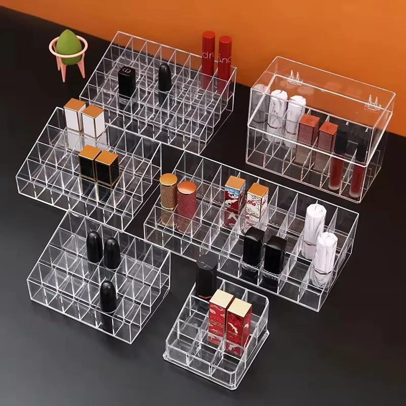 Multifunction Makeup Lipstick Case Makeup Organizer Storage Box Lipstick Display Stand Holder Cosmetic Jewelry Organizer Box