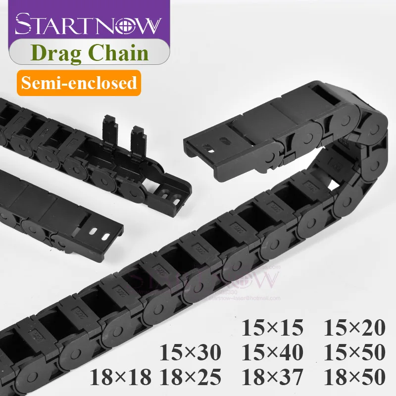 Startnow Plastikowe łańcuchy kablowe Półzamknięty łańcuch przeciągający z końcówkami do części obrabiarek CNC