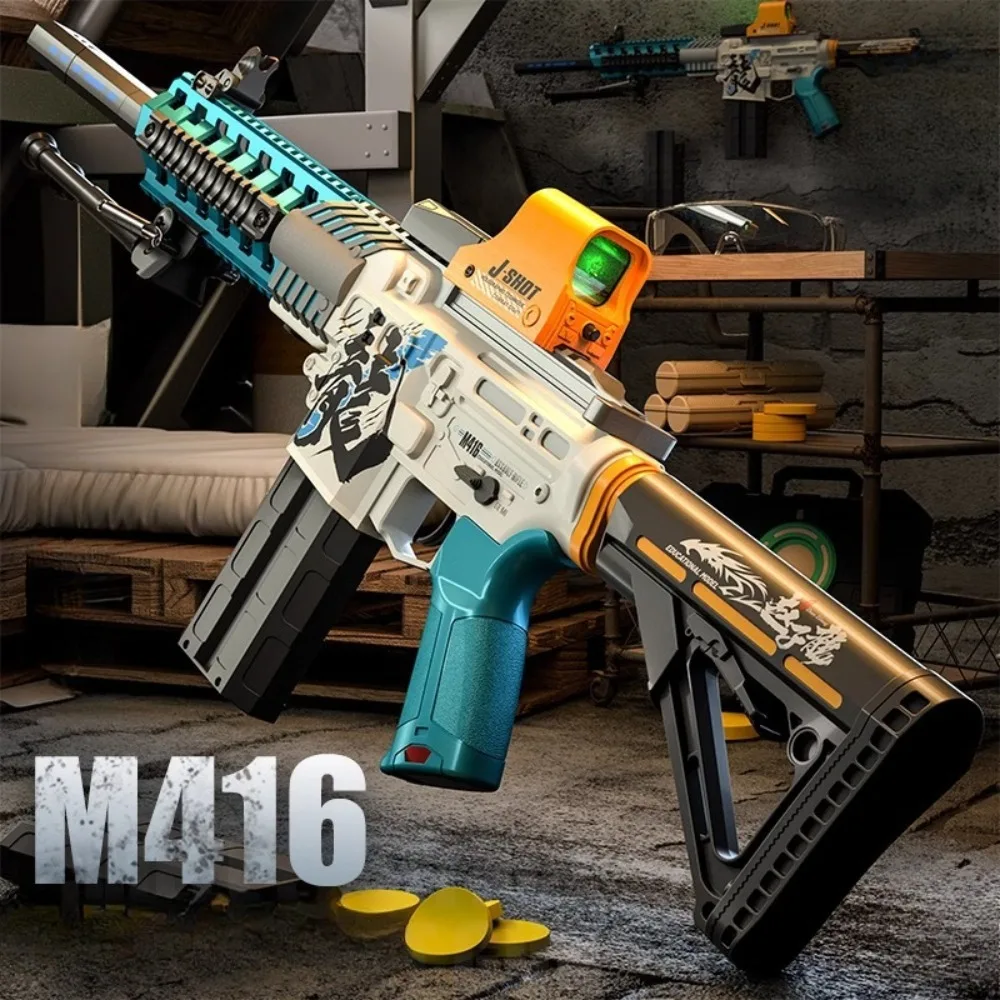 P90/M416 Zachte Flyer Bullet Toy Gun Kan worden ontslagen Volautomatische aanvalsgeweer Pistool Model Kerst Verjaardagscadeau voor kinderen