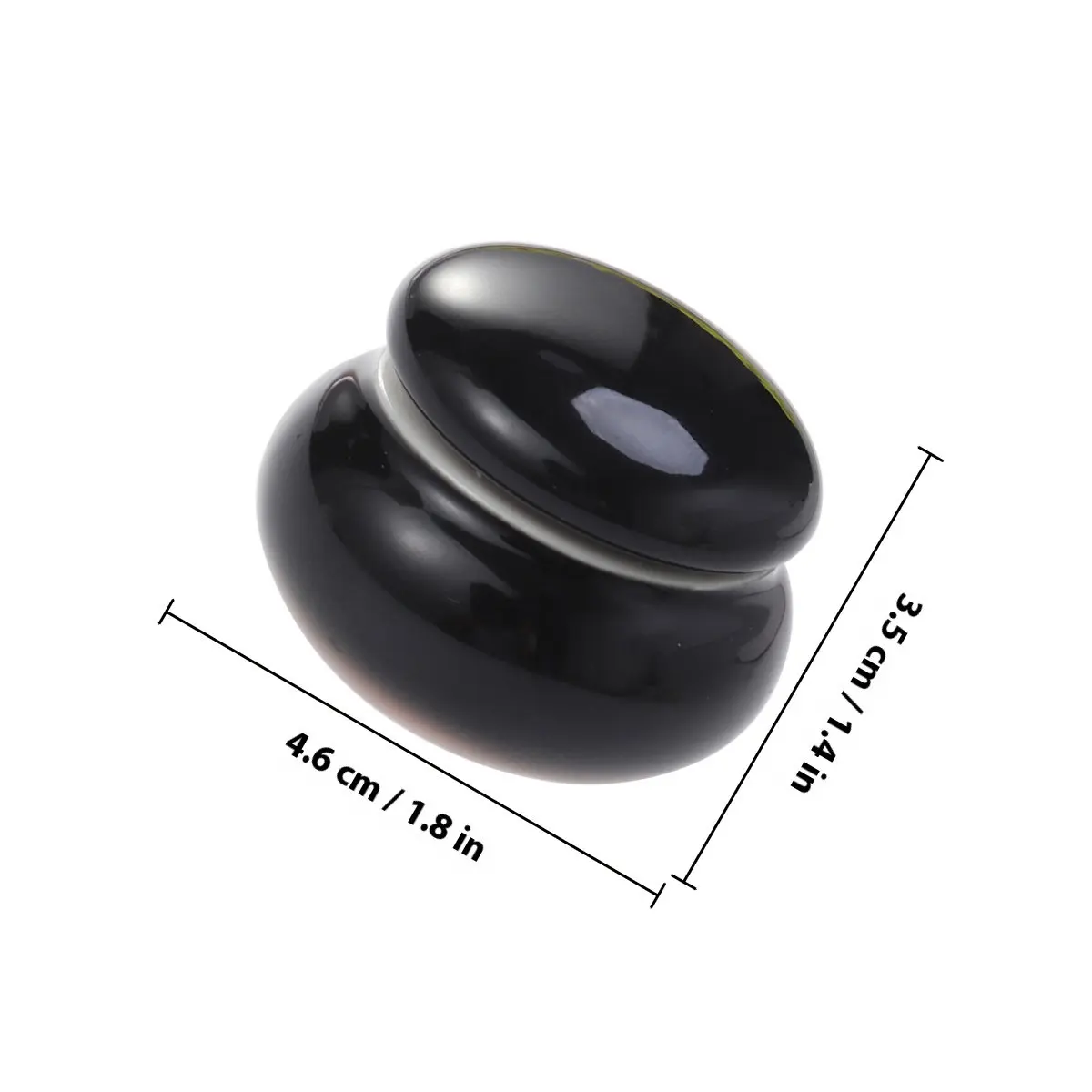 Mini Ceramics Cream Rouge Storage Tank Portable Travel Makeup Sealed Bottle Black 4.6x2.7x3.5cm Exquisite Container Tea