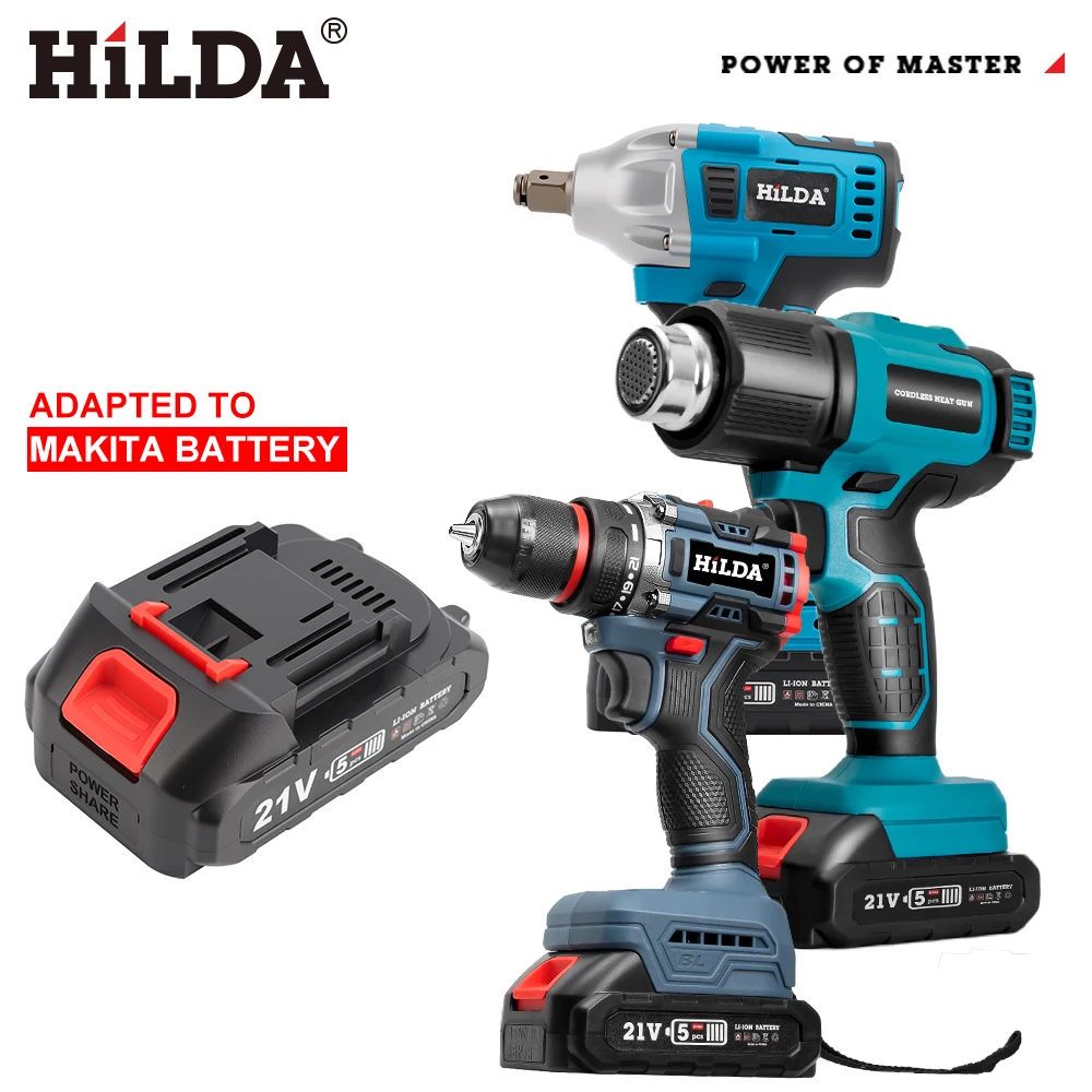 هيلدا 21 فولت بطارية ليثيوم قابلة للشحن قدرة عالية استبدال البطارية ل 21 فولت أداة السلطة لماكيتا 18-20 فولت بطارية دبوس #2